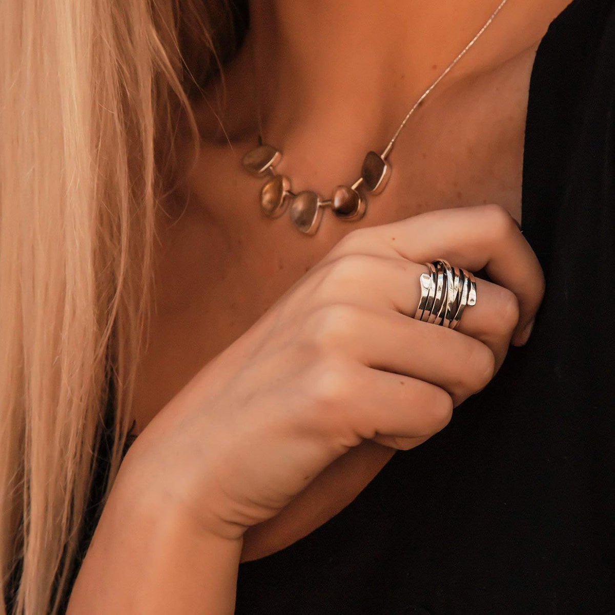 Bliss – Dicke Vintage-Silberring