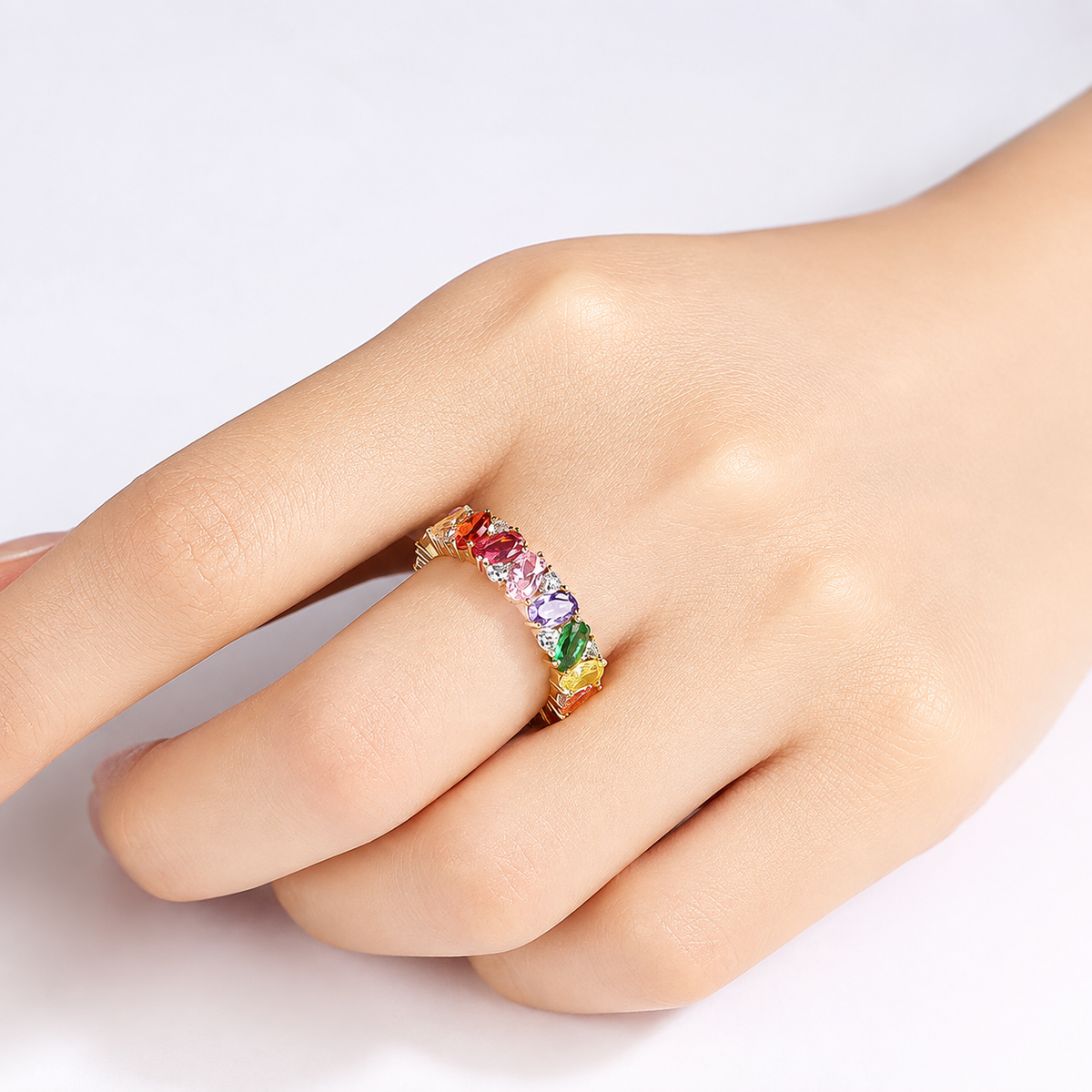 Colette – Anillo von Deklaration Sparkle Regenbogen