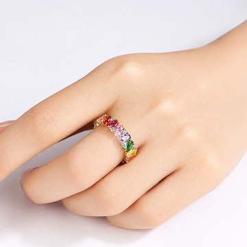 Colette – Anillo von Deklaration Sparkle Regenbogen