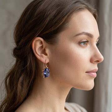 Jayela – Ohrringe im Vintage-Stil mit blauen Zirkonien