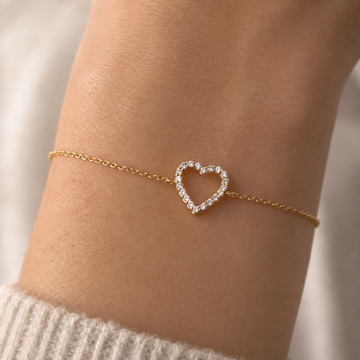 Armband aus offenem Herz aus Gold