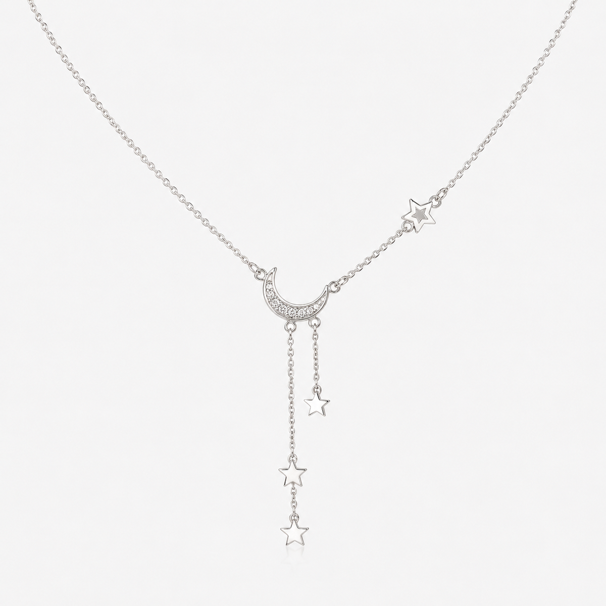 Lunara – Halskette aus Silber mit Mond und Sternen