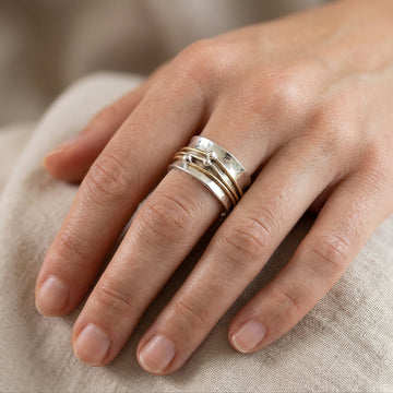 Alix – Ring aus Silber und Gold im Retro-Stil