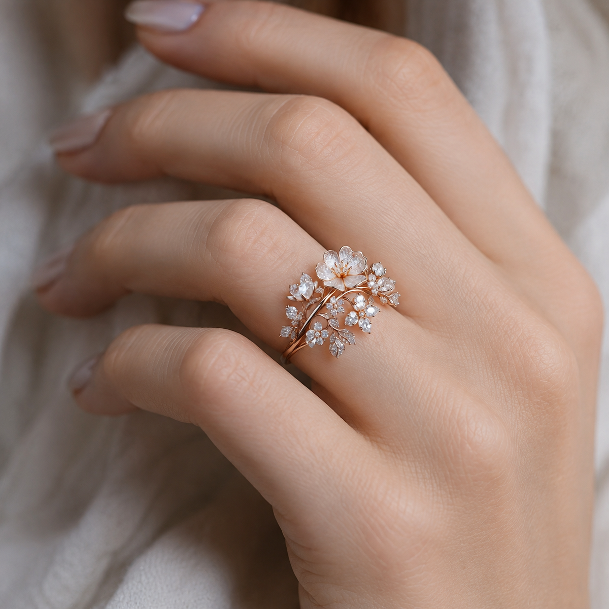Viviane – Anillo Blume Kristall Glänzend