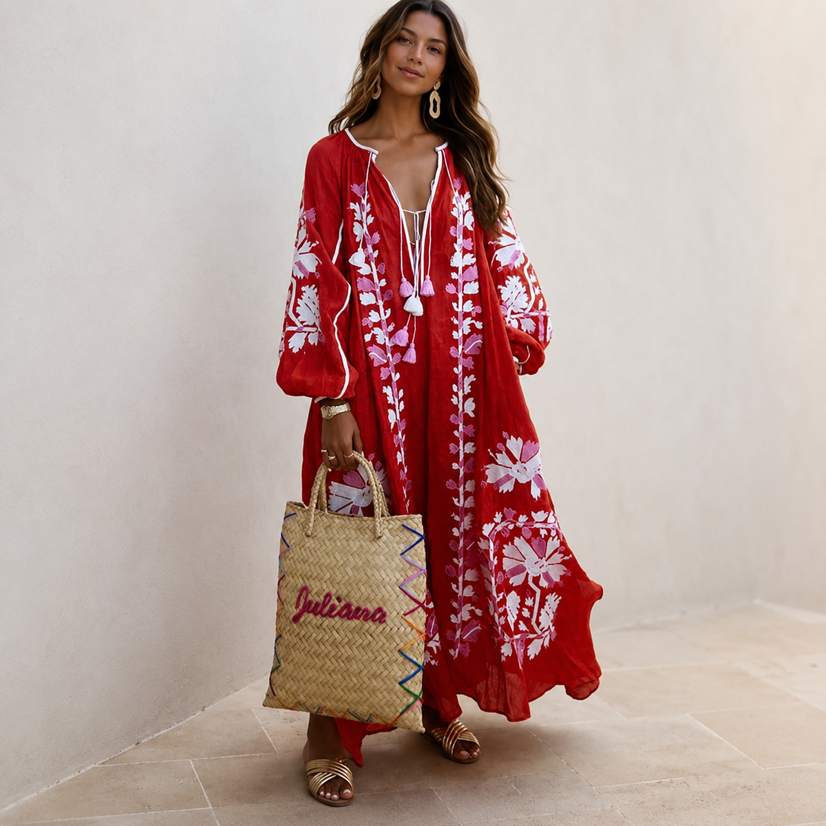 Nelia - Leichtes Boho-Sommerkleid mit Blumendesign