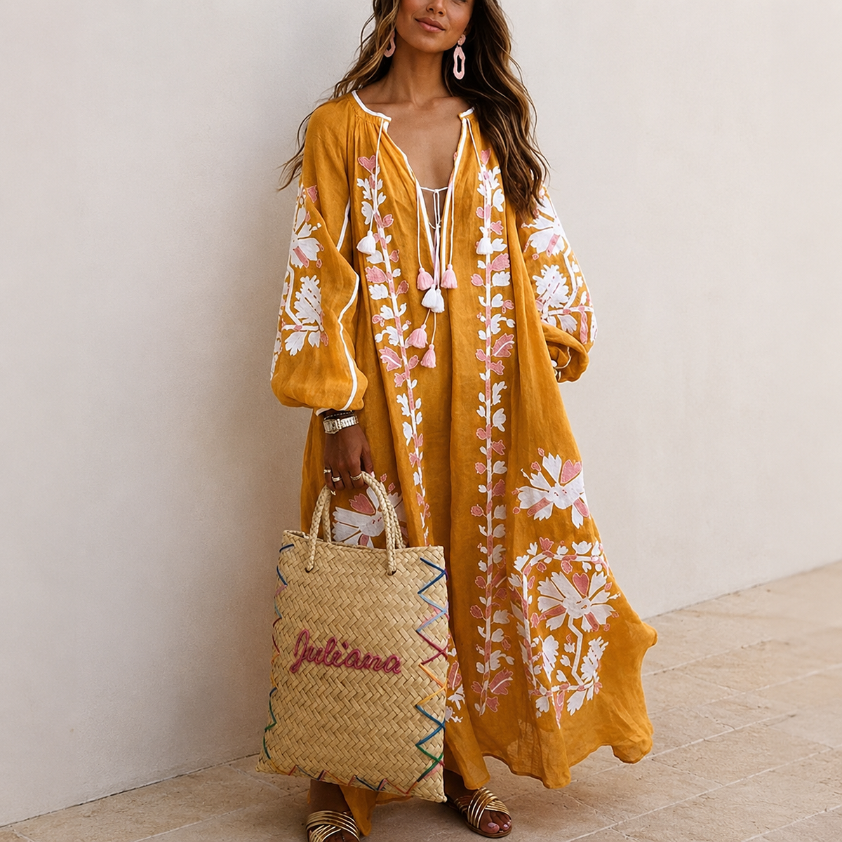 Nelia - Leichtes Boho-Sommerkleid mit Blumendesign