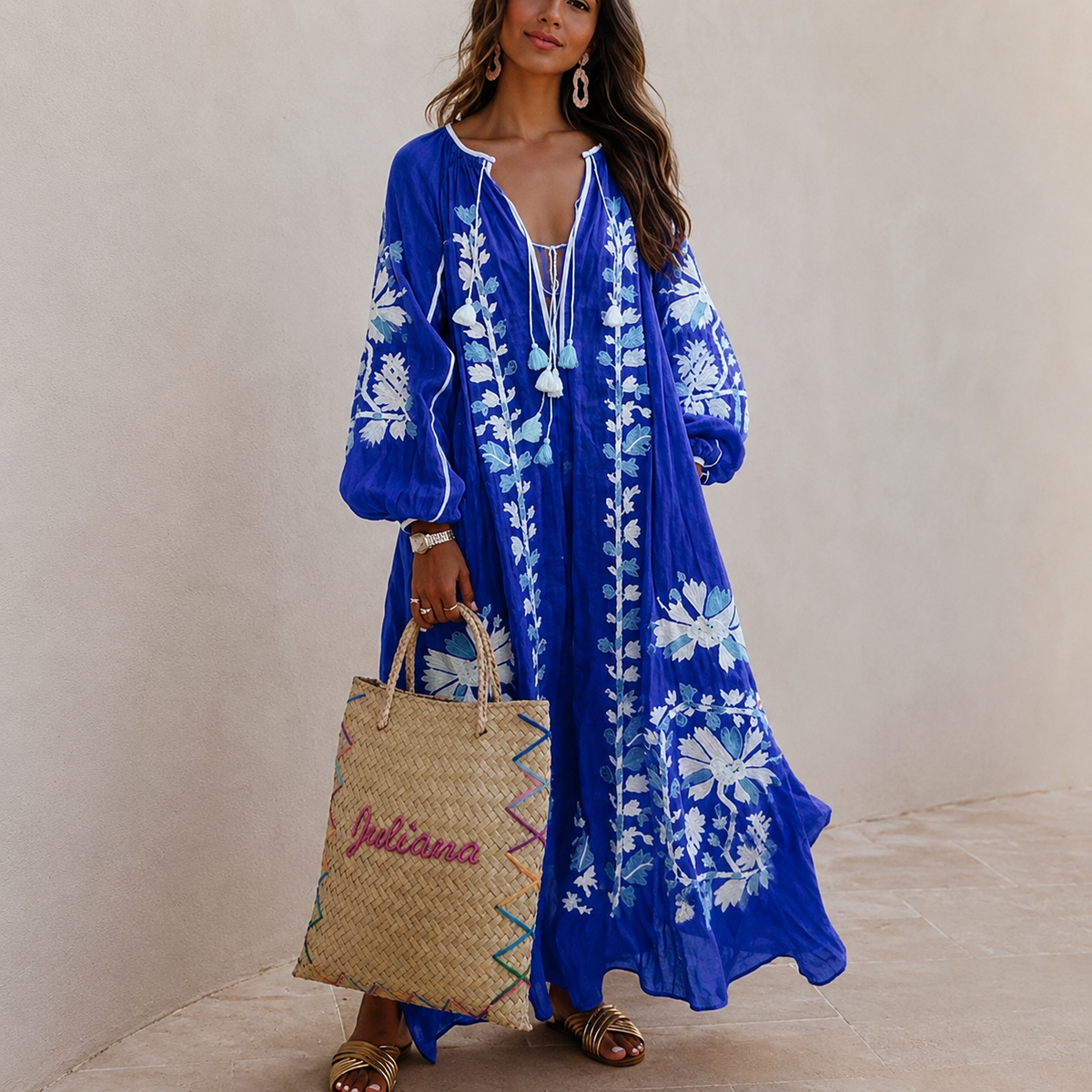 Nelia - Leichtes Boho-Sommerkleid mit Blumendesign