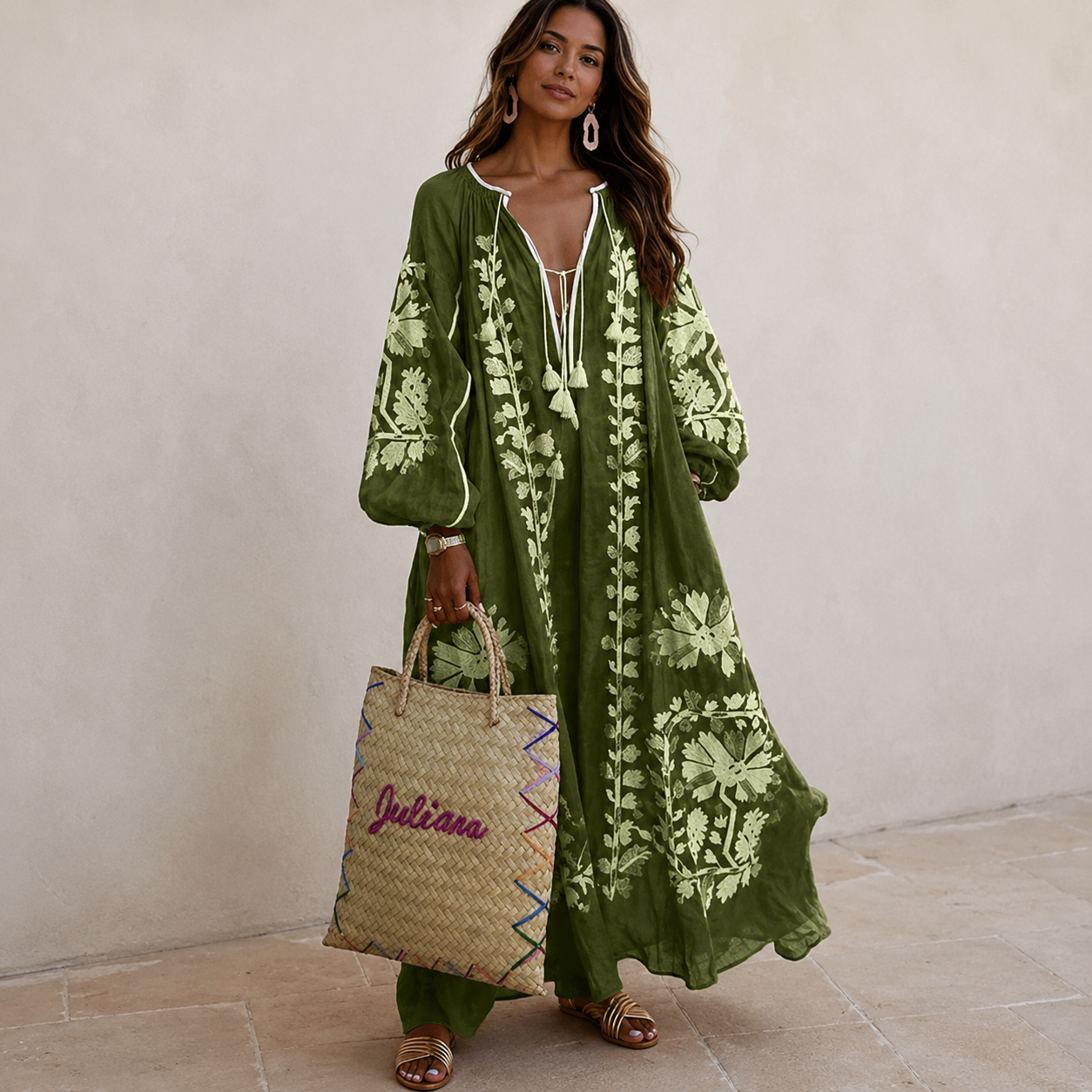Nelia - Leichtes Boho-Sommerkleid mit Blumendesign
