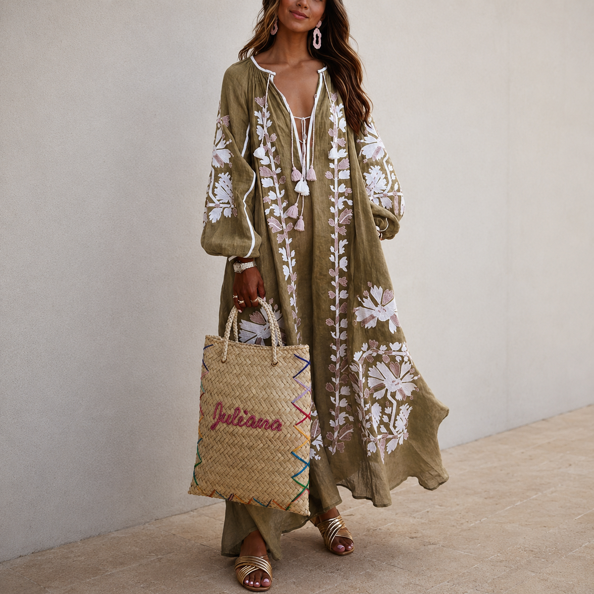 Nelia - Leichtes Boho-Sommerkleid mit Blumendesign