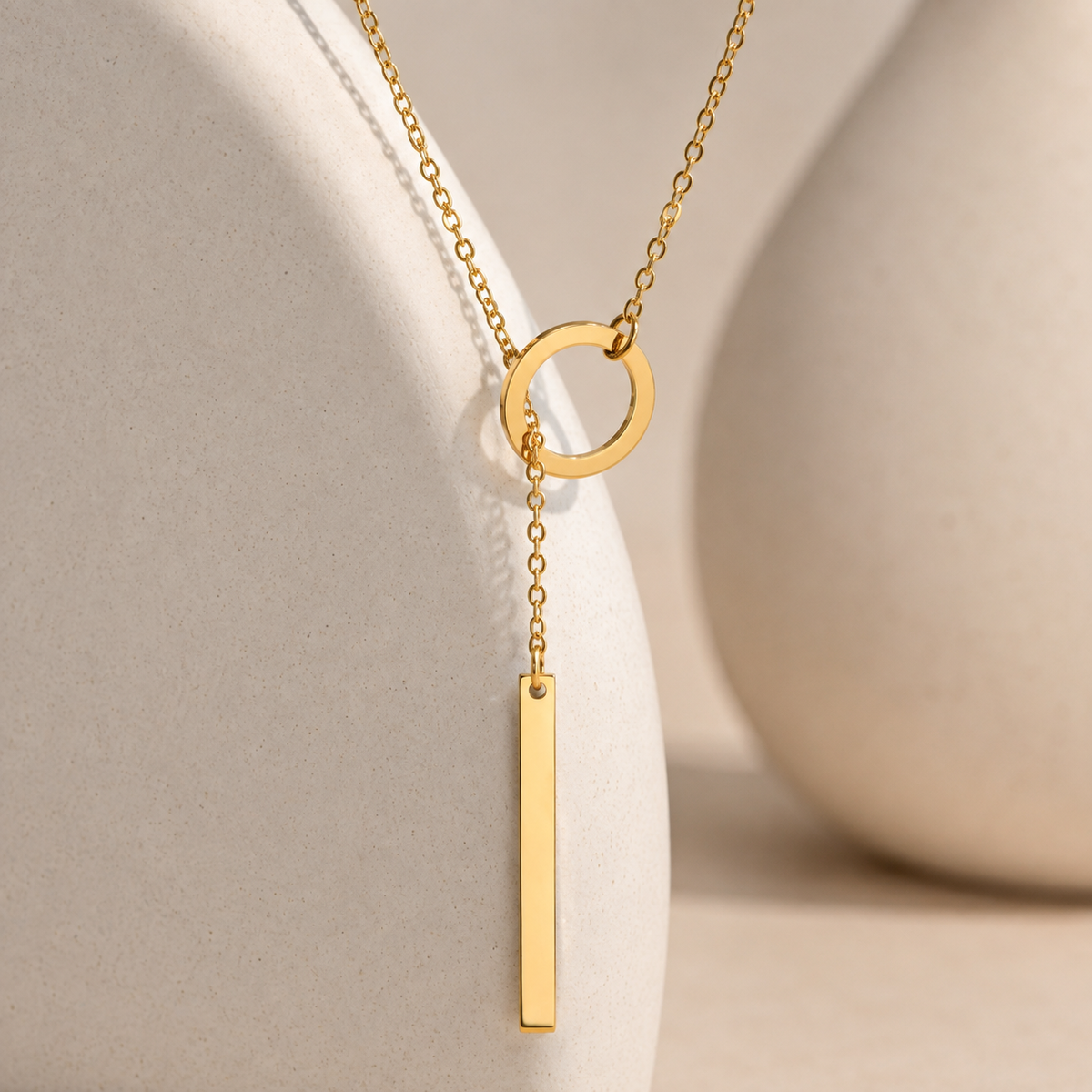 Blythe – Lariat-Halskette aus Gold mit Stange