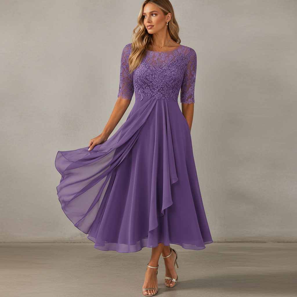 Yara - Stilvolles Midikleid aus Chiffon