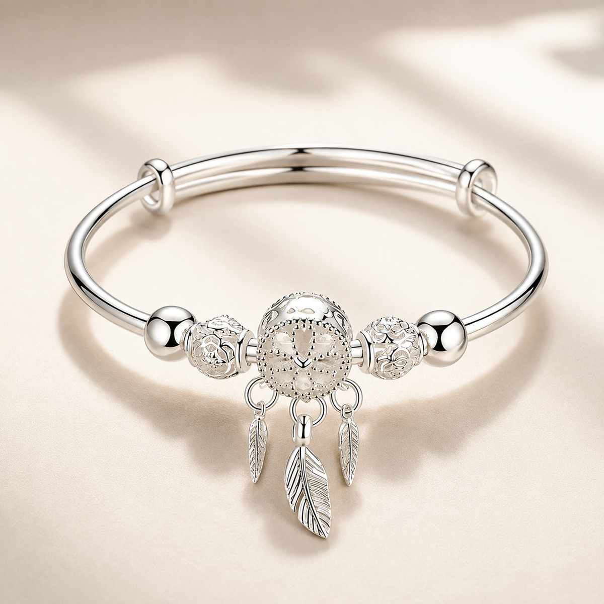 Aiyana – Verstellbares Traumfänger-Armband aus 925er Silber
