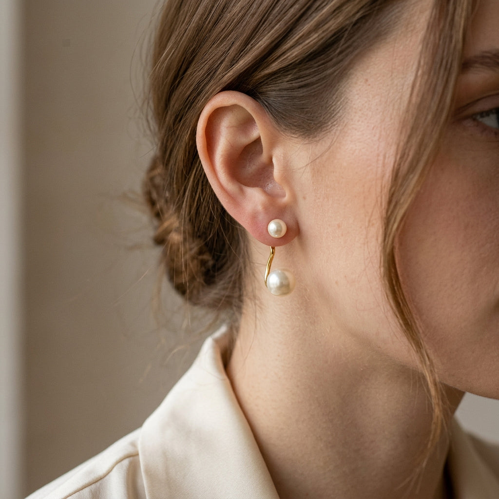 Mav – Doppelte Perlenohrringe elegant