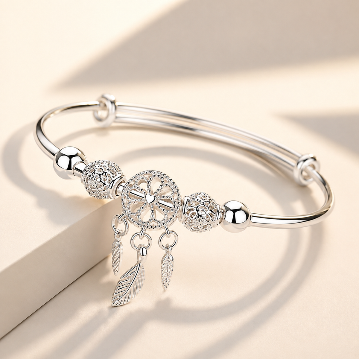 Aiyana – Verstellbares Traumfänger-Armband aus 925er Silber