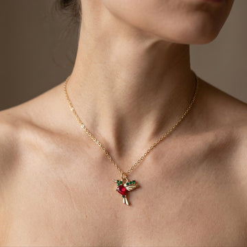 Jada – Halskette Kolibri aus Emaille und Zirkonia
