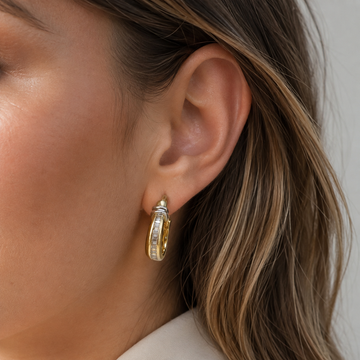 Brillanz verfeinert - Ohrringe vintage aus Gold und Diamanten