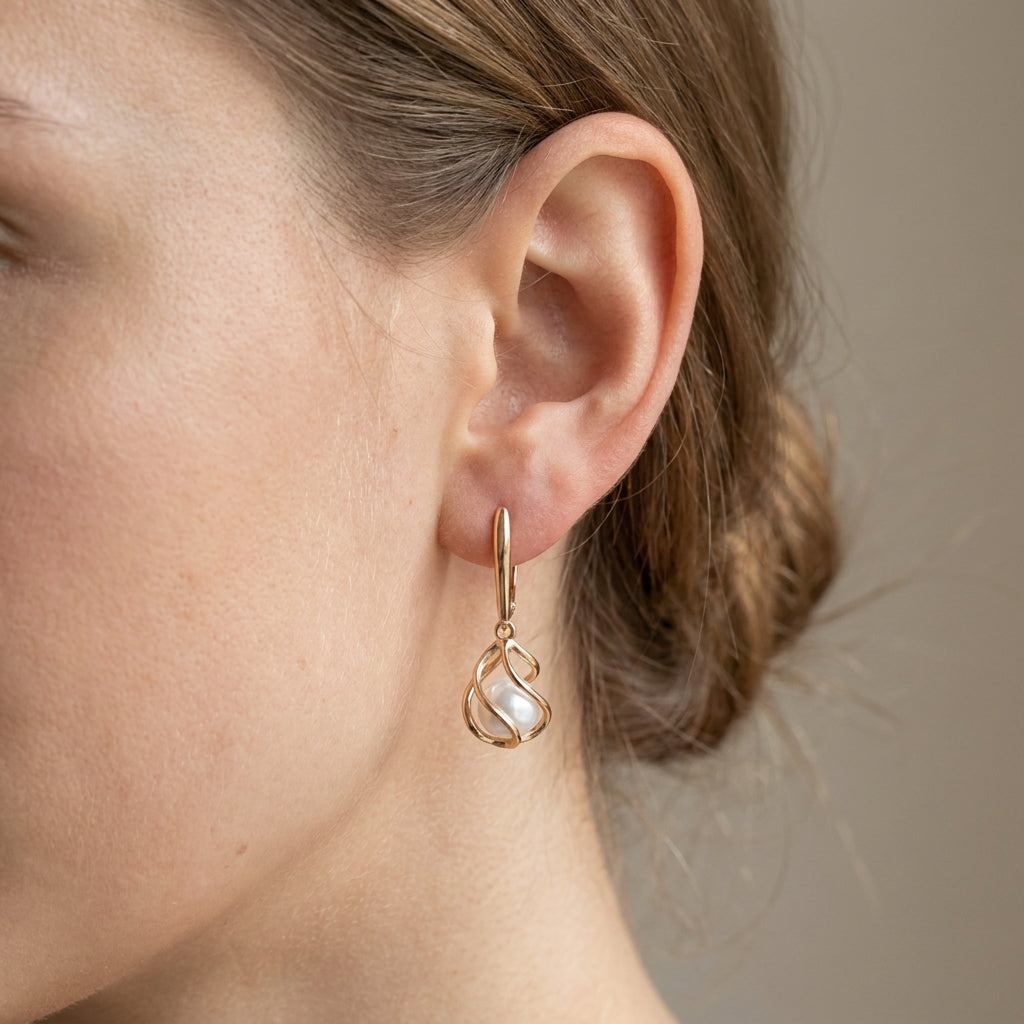 Elena – Elegante Ohrringe aus Perlen in Gold