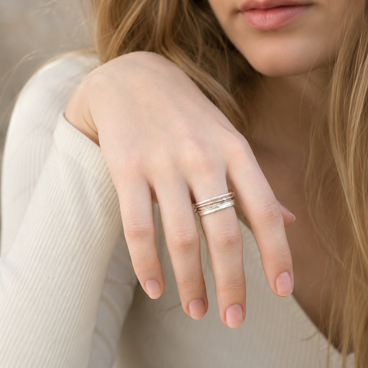 Shane – silberner Ring mit goldfarbener Beschichtung