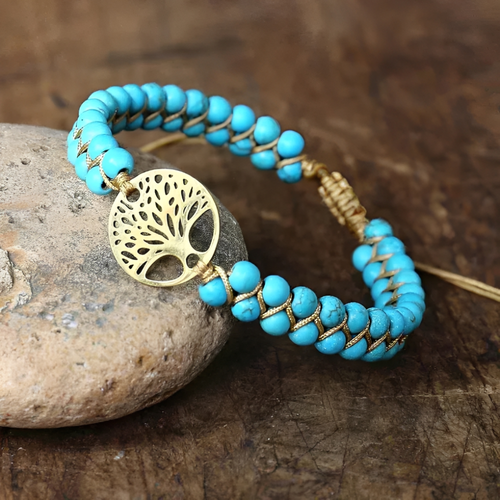 Arboréa – Armband des Lebensbaums handgemacht mit Türkis