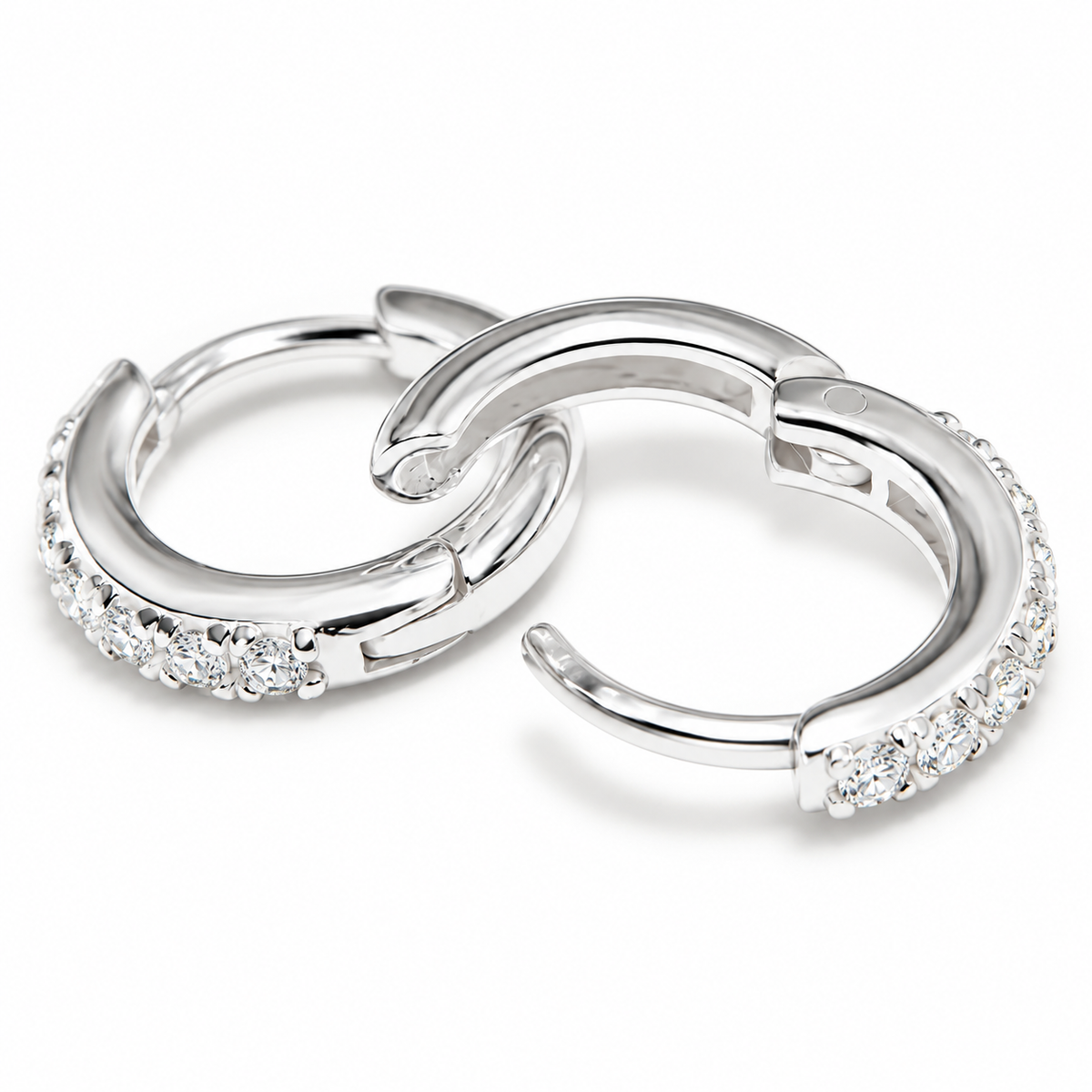 Cleo - Huggies aus Mikro Pavé aus Silber