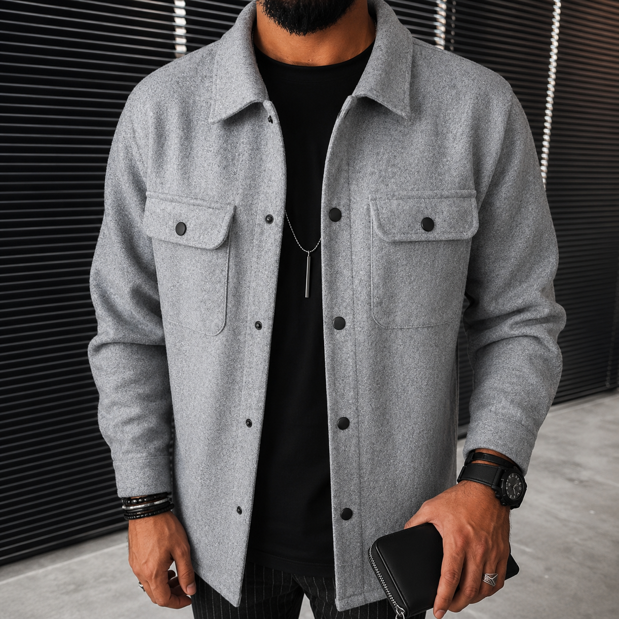 Finn - Komfortables Herren-Overshirt mit Knöpfen
