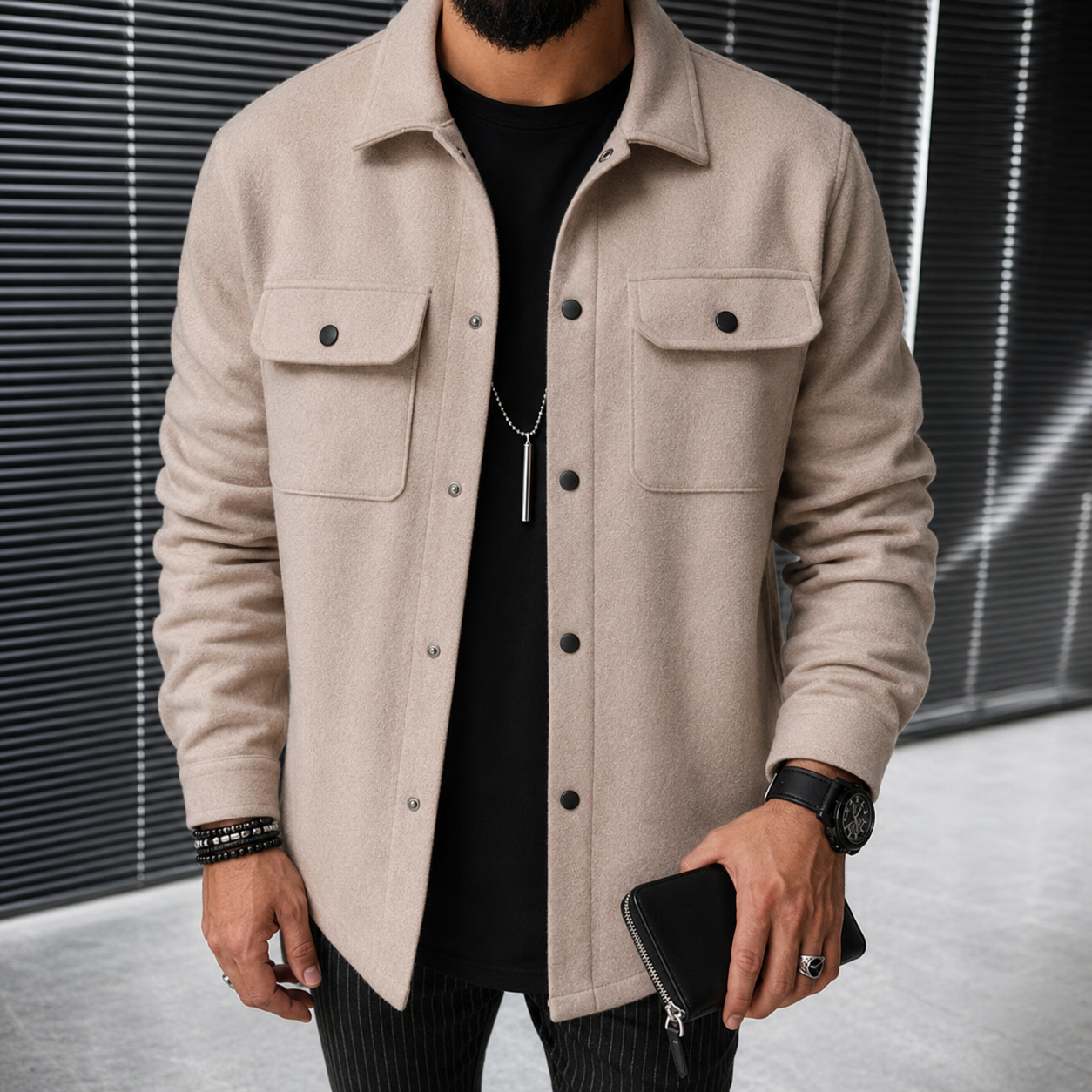 Finn - Komfortables Herren-Overshirt mit Knöpfen