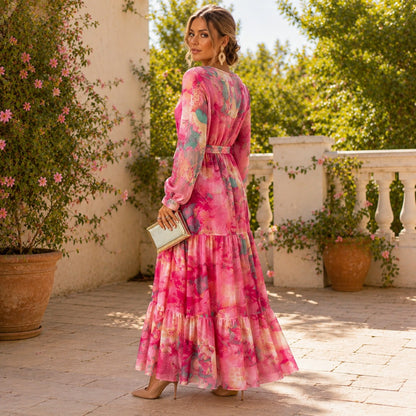 Carroll - Langes Kleid mit floralem Muster