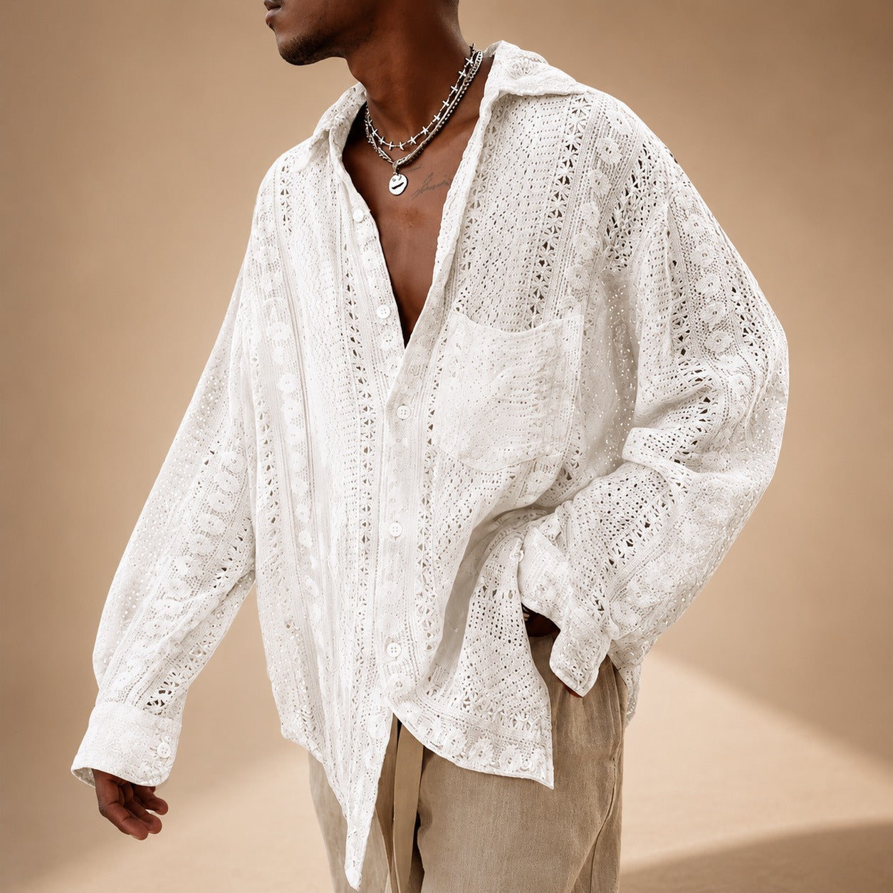 Jovan - Leichtes Lochmuster-Shirt