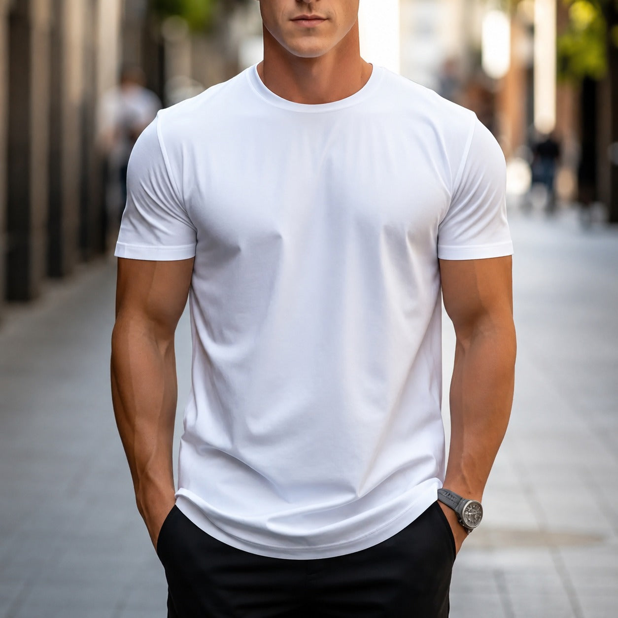 Owen - Klassisches Herren-T-Shirt in Uni-Farben