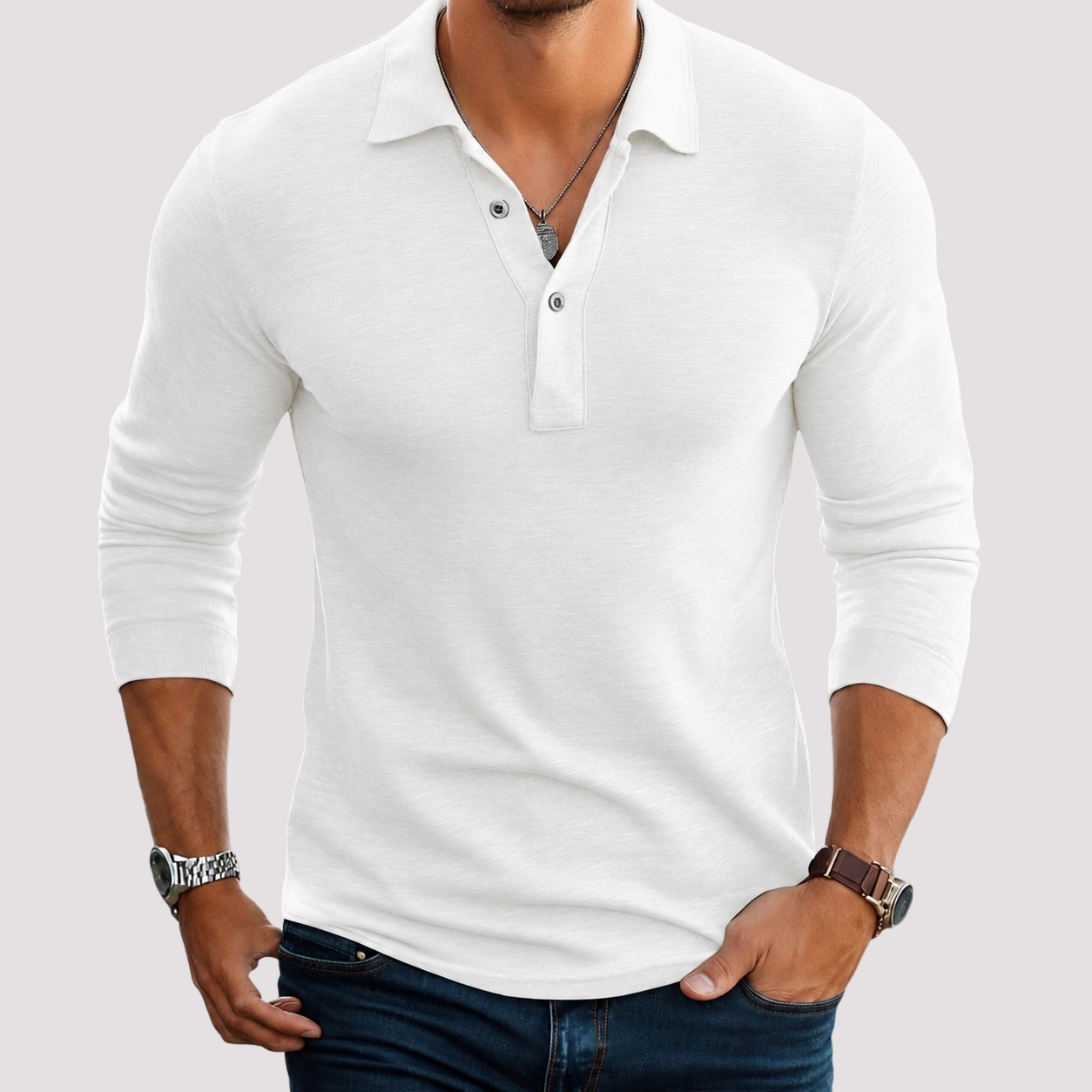 Jack - Bequemes Langarm-Poloshirt