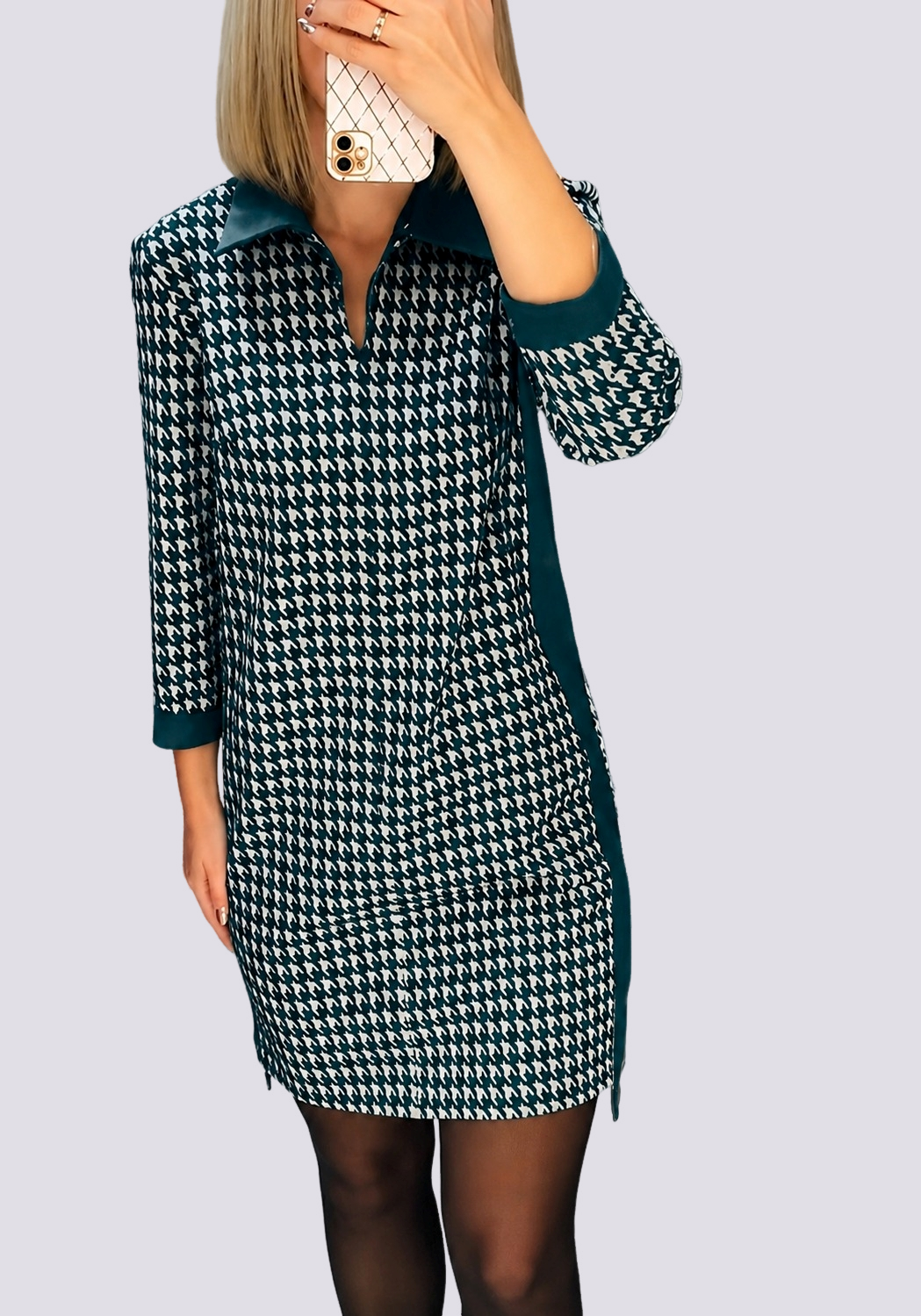 Saskia - Elegantes kurzes Kleid mit Kragen