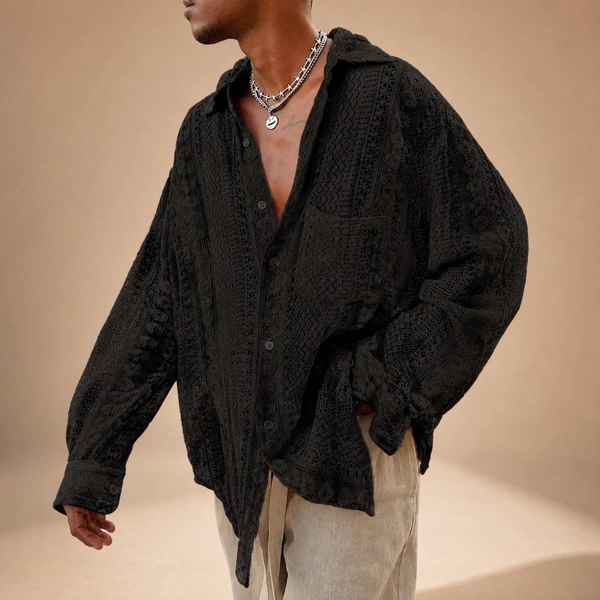 Jovan - Leichtes Lochmuster-Shirt