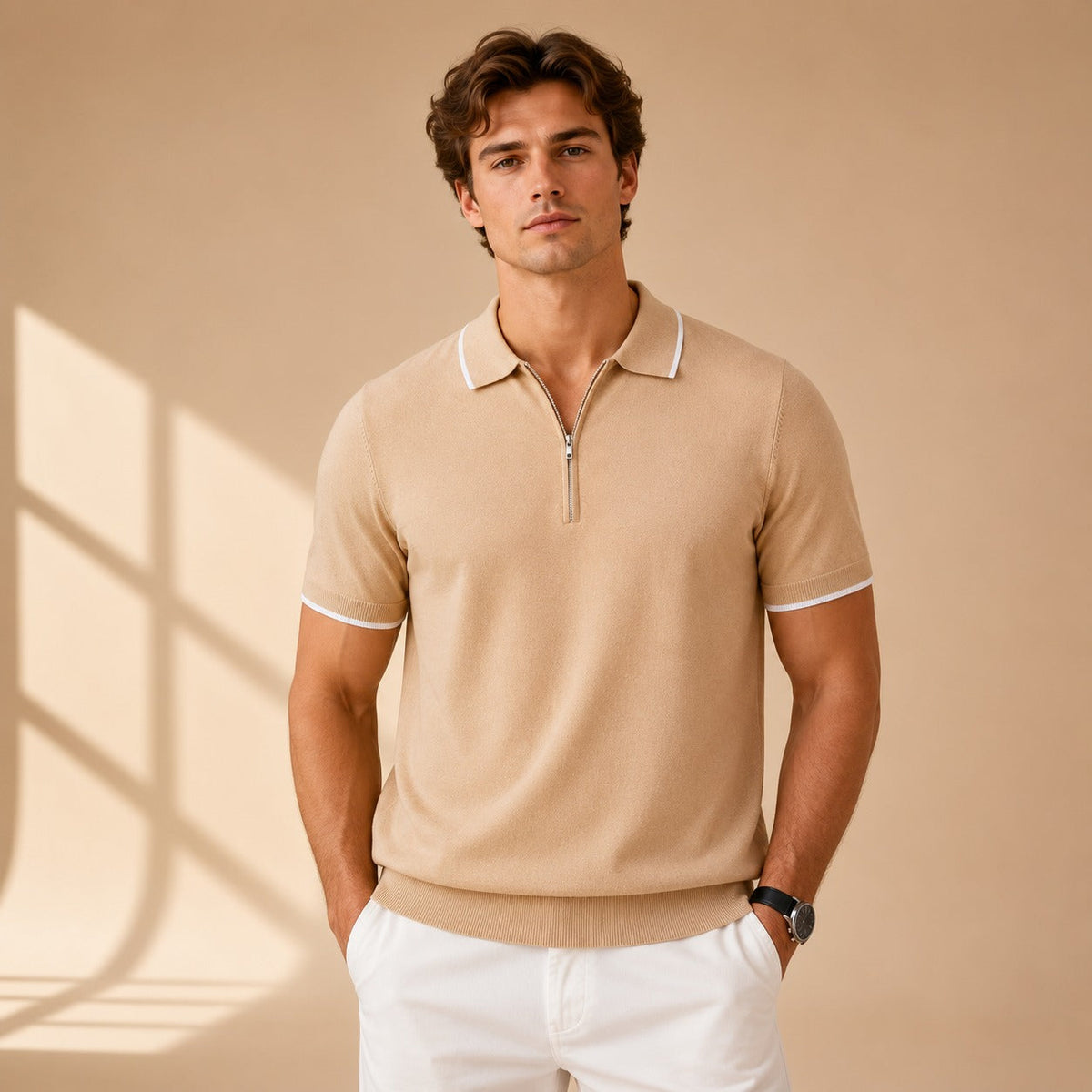 Leonard - Lässiges Poloshirt mit Reißverschluss