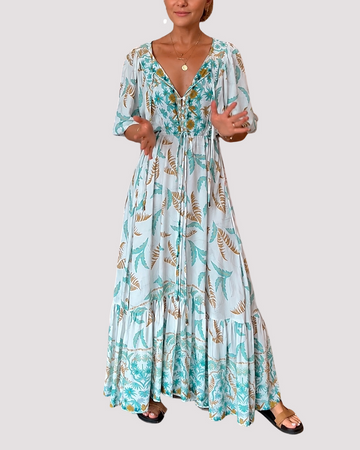 Ashley - Langes Kleid mit Blumenmuster
