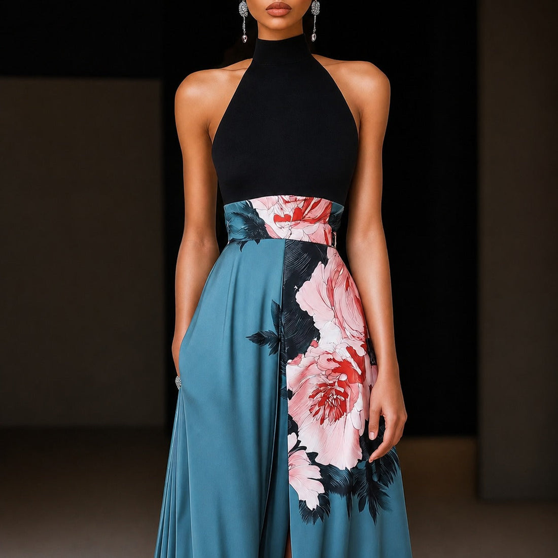 Annie - Ärmelloses florales Maxikleid