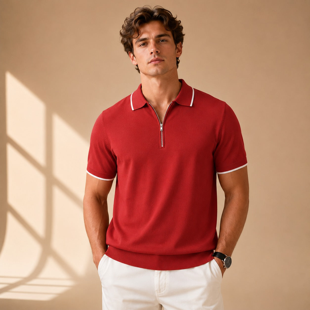 Leonard - Lässiges Poloshirt mit Reißverschluss