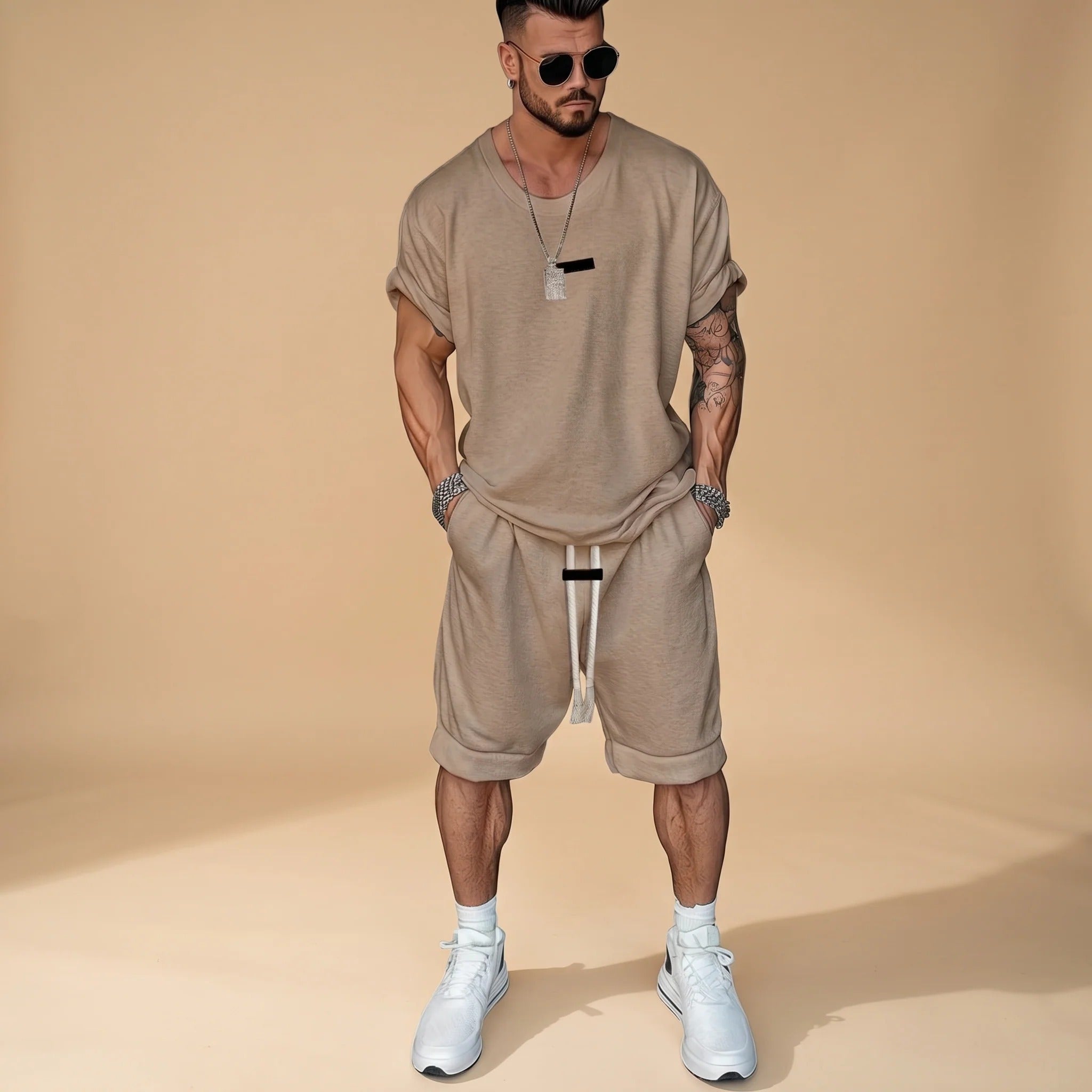 Alan - Lässiges Set mit Hemd und Shorts