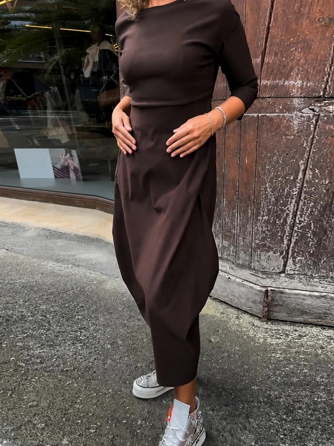 Elsie - Komfortables Langarmkleid