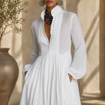 Kyran - Stilvolles, langes Kleid mit langen Ärmeln