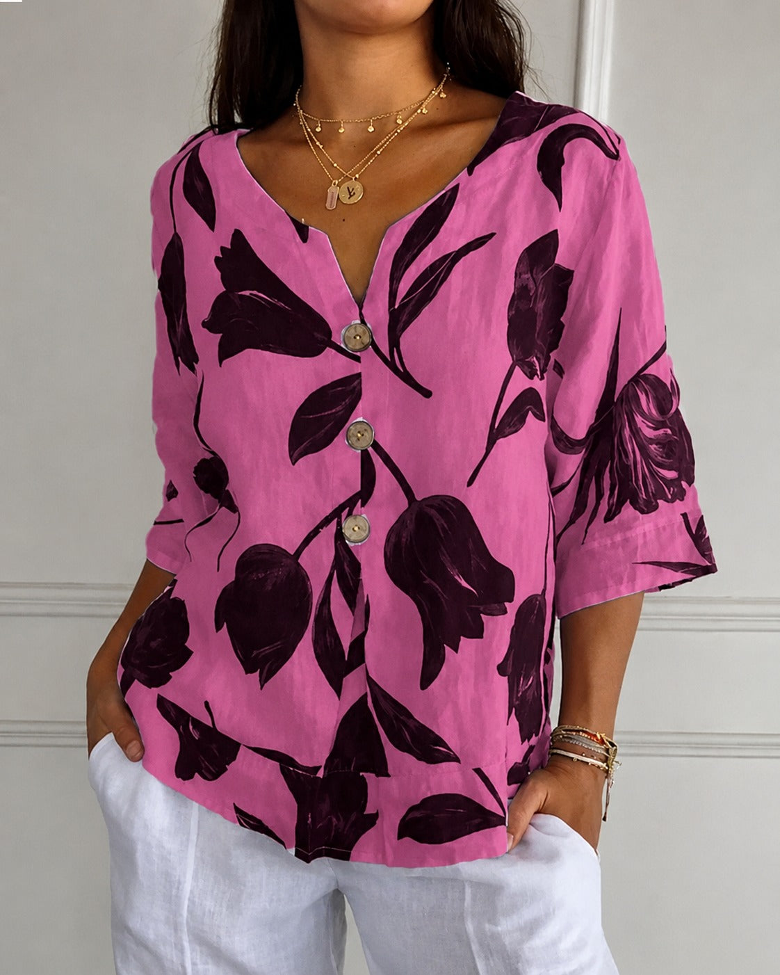 Chiara - Elegante Bluse mit Blumenschleife