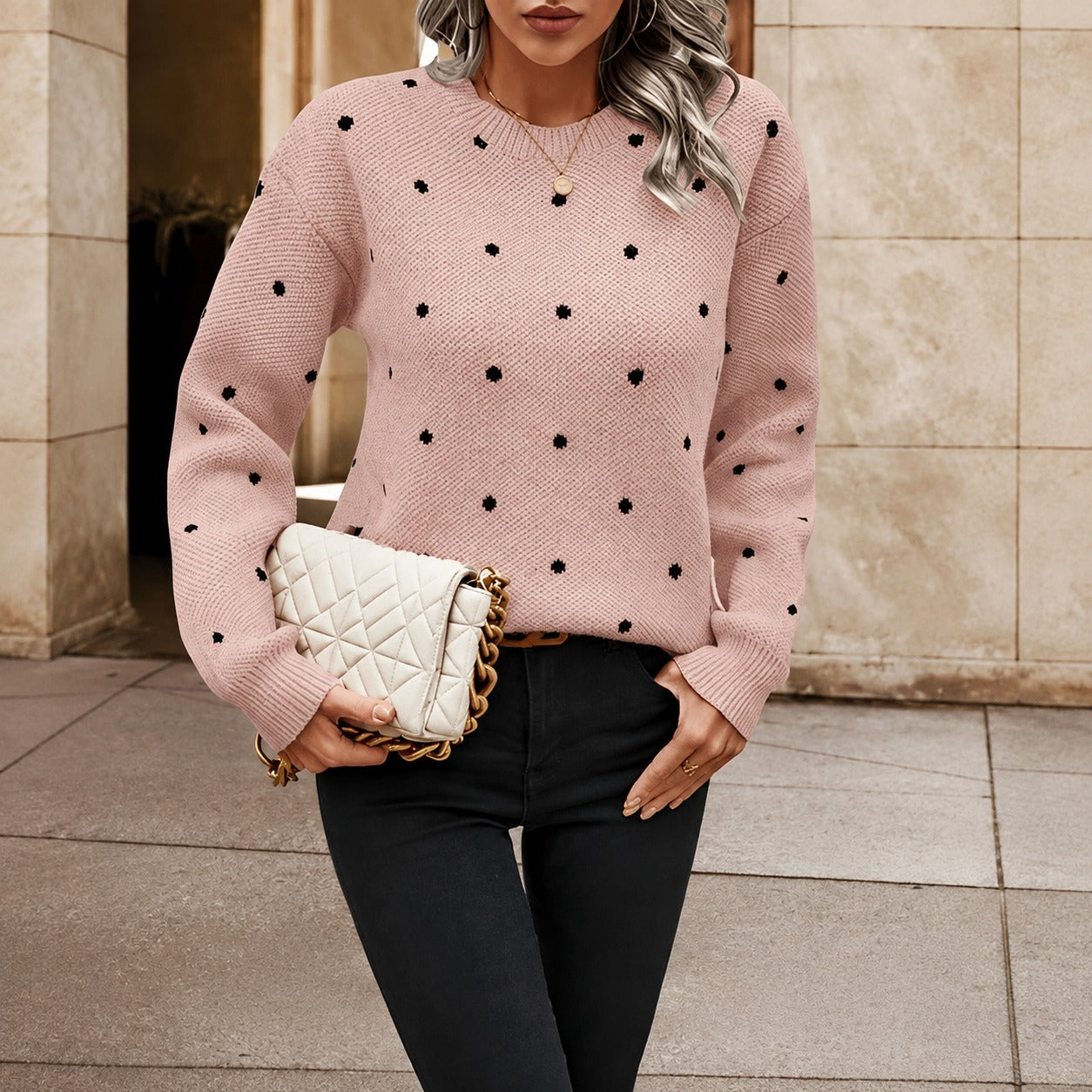 Karly - Damenpullover mit Punktmuster