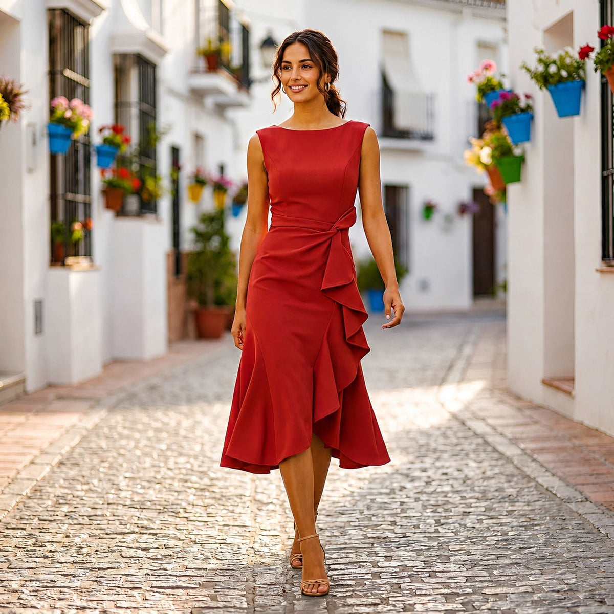 Jaiden - Elegantes plissiertes Midikleid