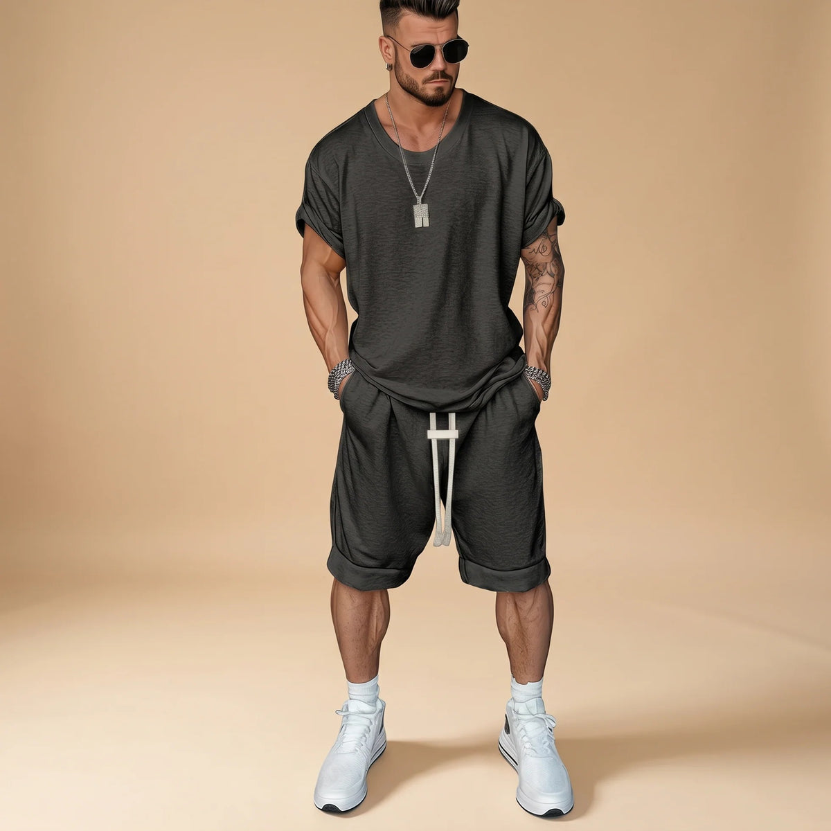 Alan - Lässiges Set mit Hemd und Shorts