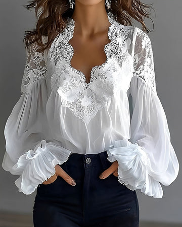 Kim - Moderne Bluse mit V-Ausschnitt
