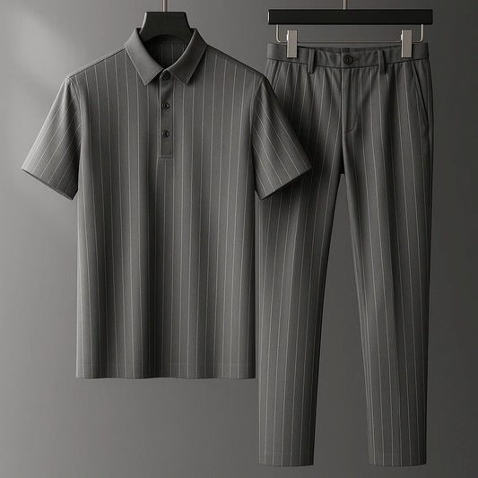 Donny - Lässiges gestreiftes Polo-Set