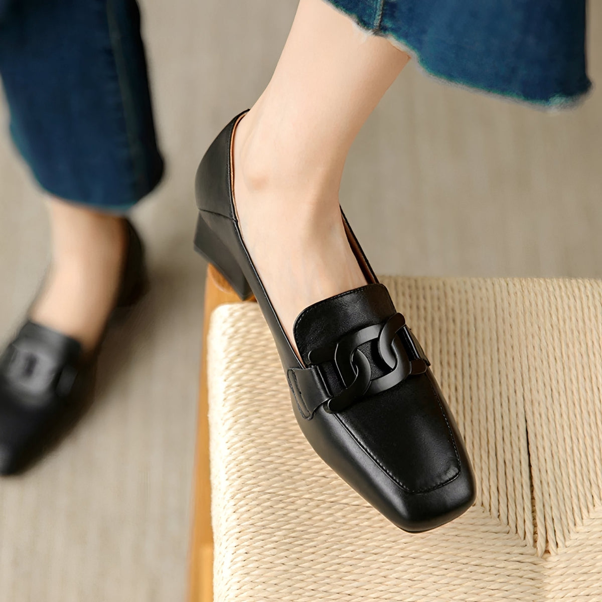 Maisha - Trendige Mokassin-Schuhe mit Absatz