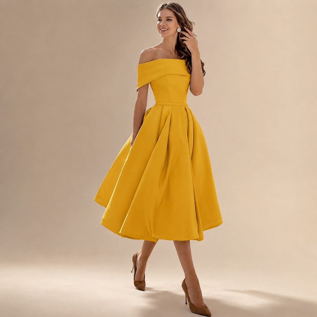 Erika - Stilvolles Kleid mit offenen Schultern