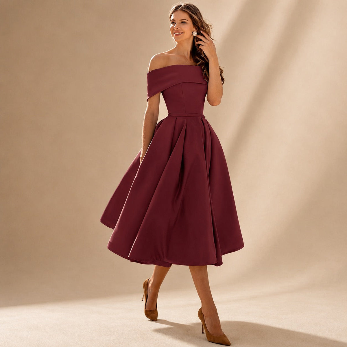 Erika - Stilvolles Kleid mit offenen Schultern