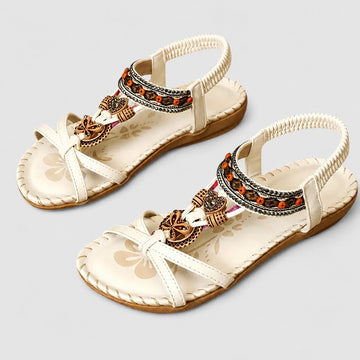 Eleanor - Elegante flache Sandalen mit funkelnden Details