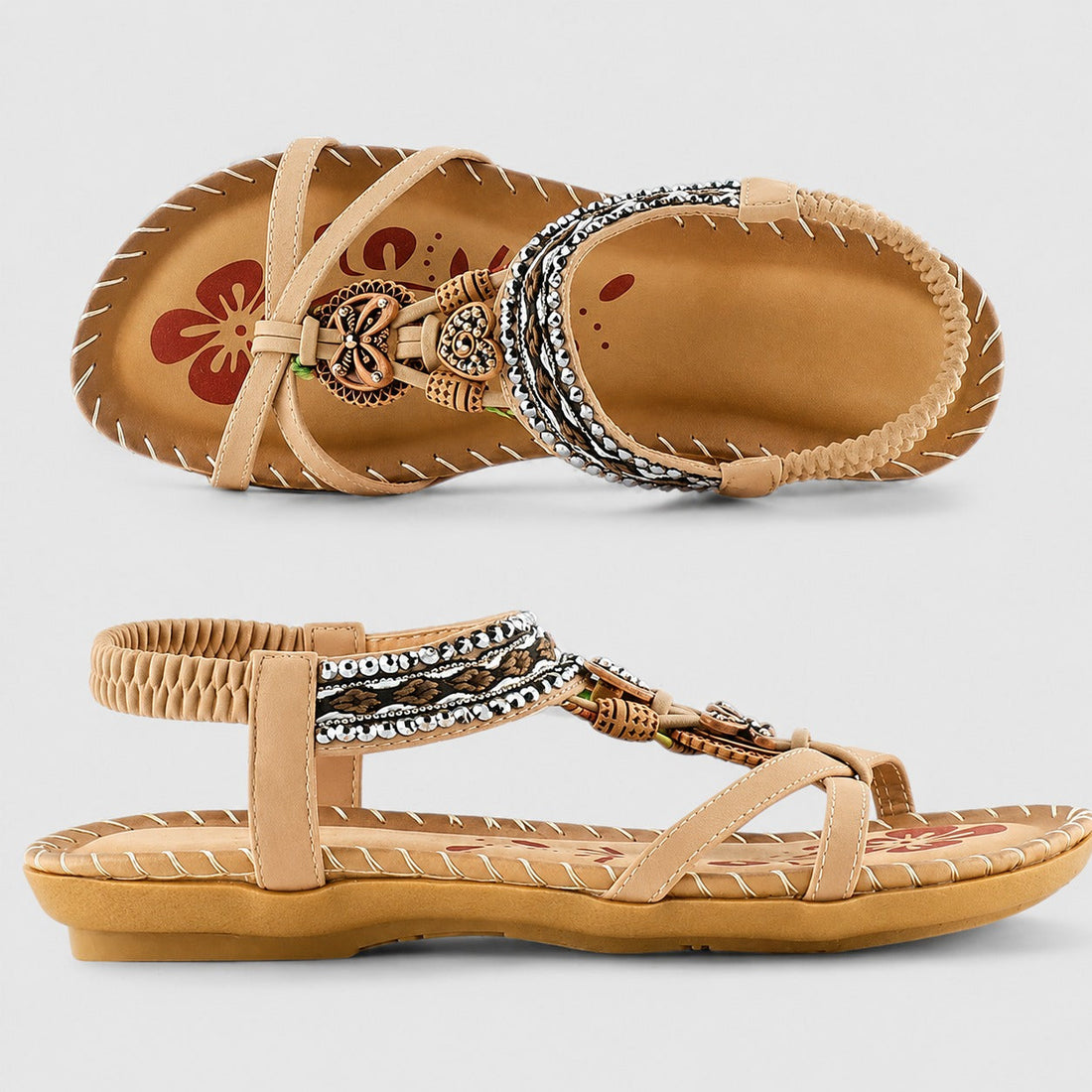 Eleanor - Elegante flache Sandalen mit funkelnden Details